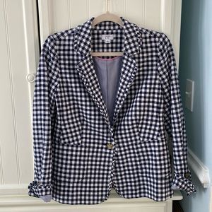Crown & Ivy navy gingham blazer size 2